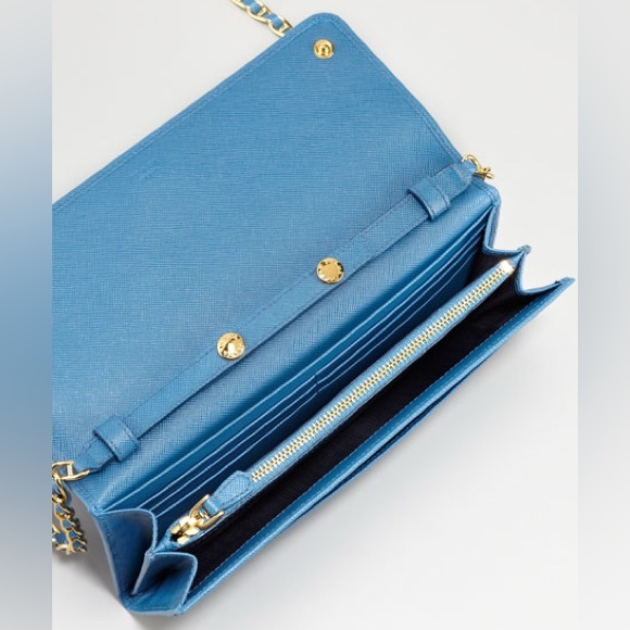 EUC Prada Cobalt Saffiano Wallet on Chain Evening Clutch - Picture 2 of 9
